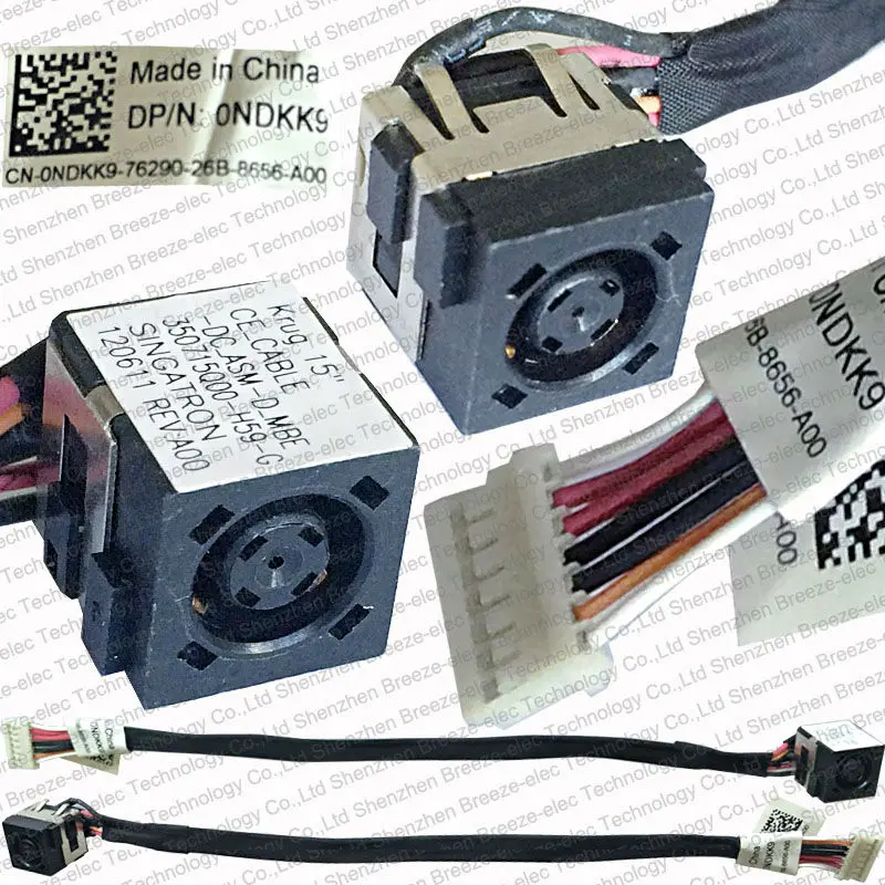 100% оригинальный разъем питания постоянного тока для ноутбука кабеля провод Dell