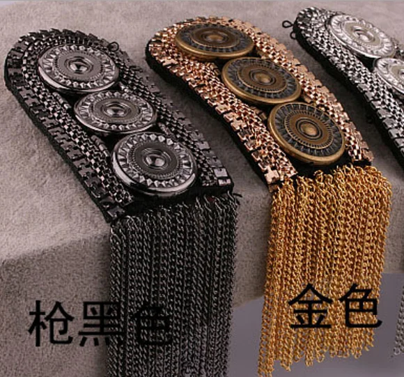 2 шт. винтажная бижутерия epaulette большая брошка через плечо эполеты шипы