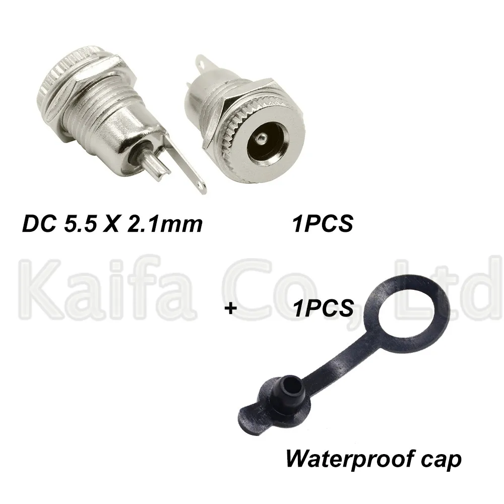 2.1mm and cap DC-099 5,5 мм x 2,1 мм 5,5 мм x 2,5 мм 5A 30 В DC разъем питания гнездовой панельный разъем 5,5*2,1 5,5*2,5 открытое отверстие 11 мм - Цвет: 2.1mm and cap