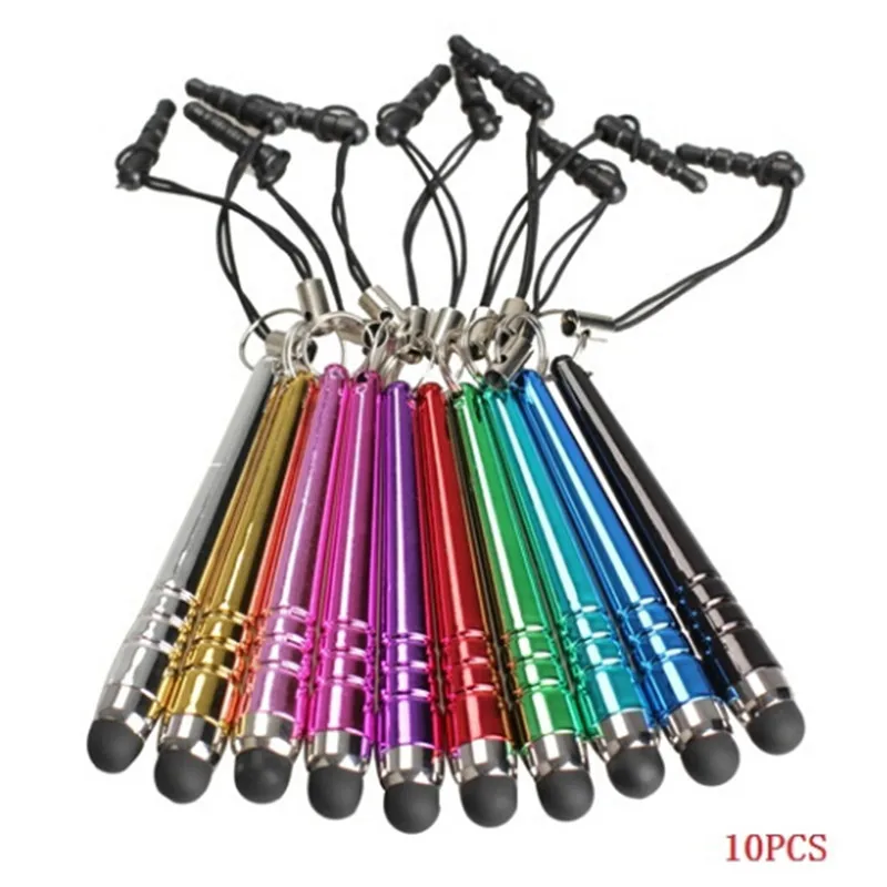 

10Pcs Universal Long Capacitive Screen Touch Pen Stylus for Smart Cell Phones Tablets Pens with Dust Plugs