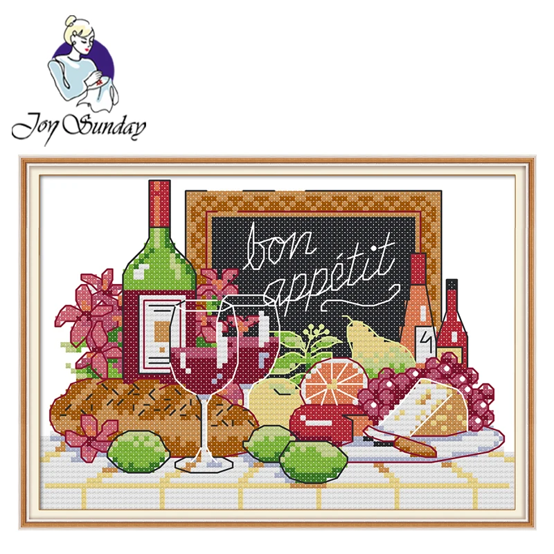 

Joy Sunday,Wine,cross stitch embroidery set,cross stitch pattern,Needlework counted cross-stitch patterns,Chinese cross stitch