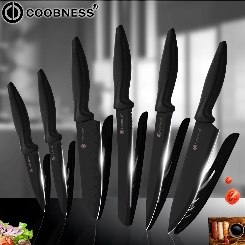 COOBNESS кухонные ножи профессиональный шеф повар сантоку для овощей резки предметы
