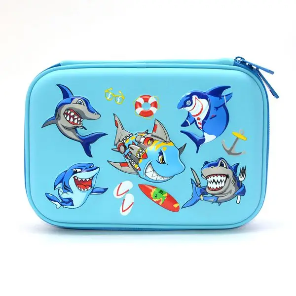Light blue shark Чехол для карандашей Eva Estojo Escolar Grande Unicorn Kalem Kutusu, чехол для карандашей с изображением акулы, коробка для ручек, школьные чехлы - Цвет: Light blue shark