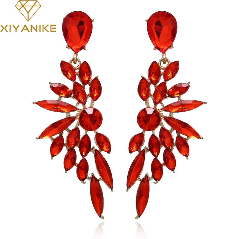 XIYANIKE очаровательные Роскошные геометрические серьги с кристаллами крупные