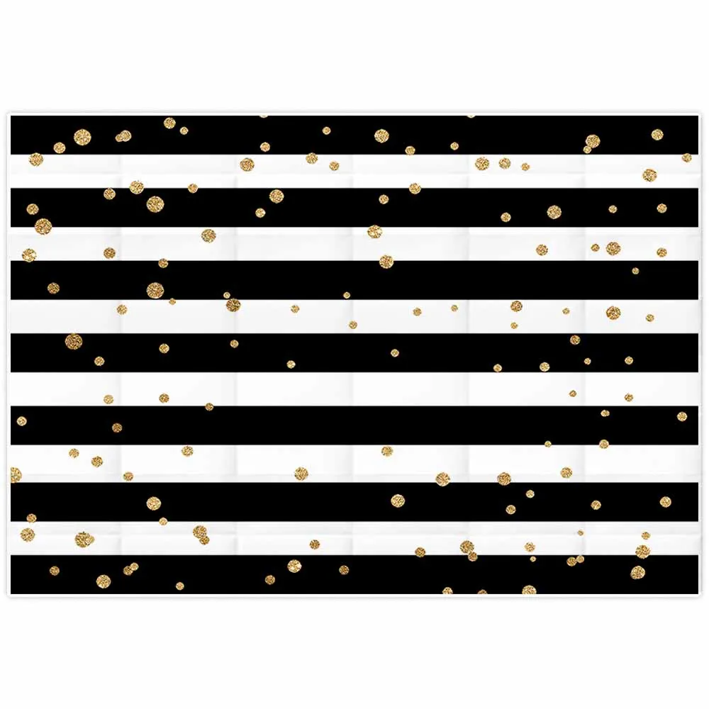 Allenjoy random golden dots horizontal black white stripes glitter elegant photophone backdrop backgrounds for photo studio | Электроника