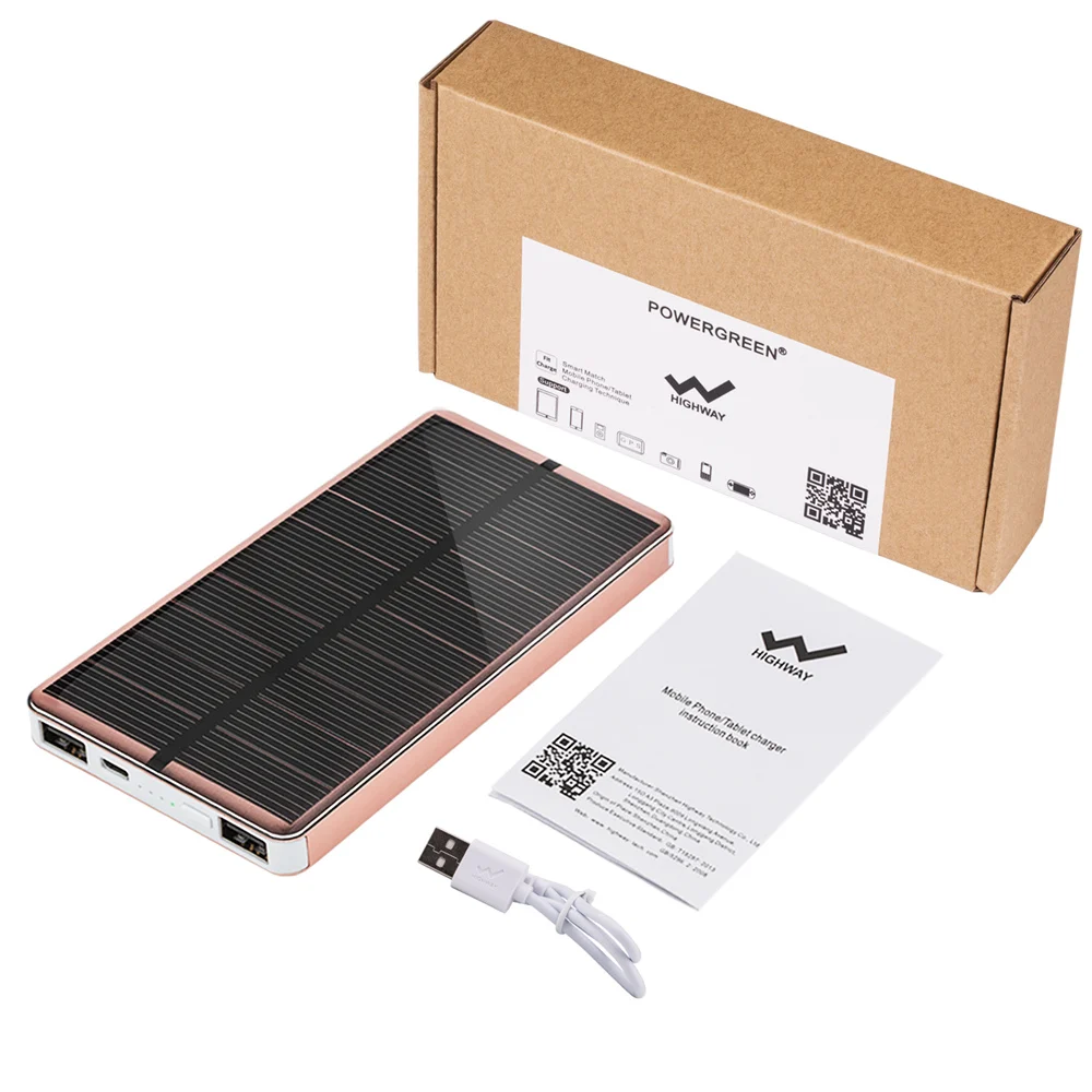Внешний аккумулятор на солнечной батарее 5 В 2 А 10000 мАч|quick charger|5v 2asolar pack |