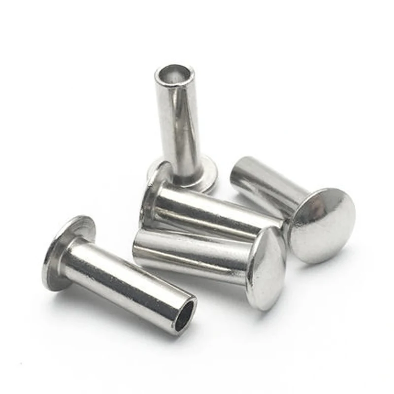 

5pcs M8 304 stainless steel flat round head semi-tubular rivet Hollow nail GB873 8mm-50mm Length