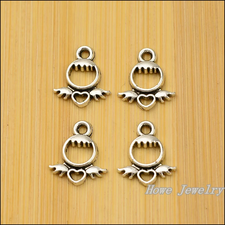 Оптовая продажа 250 шт Ретро полые ангел очарование тибетское серебро подходит