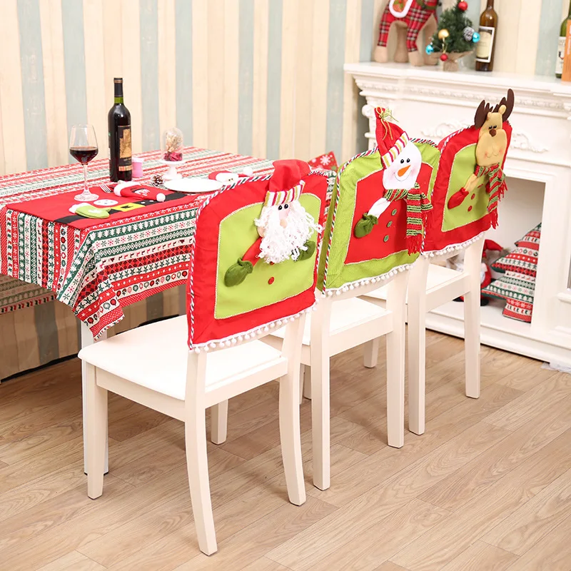 Adornos Navidad Рождество Санта Клаус Снеговик олень куклы наборы обеденных стульев кухонные украшения для семьи