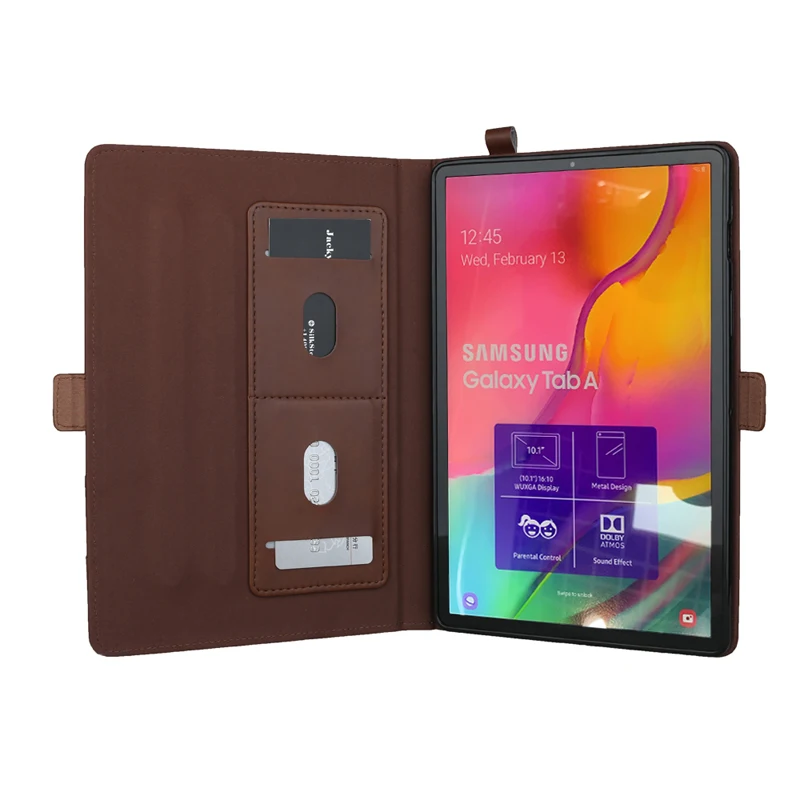Многофункциональный набор ручек для samsung Tab A T515, кожаный чехол-книжка с бумажником и подставкой, умный чехол для samsung Galaxy Tab A 10,1 T510