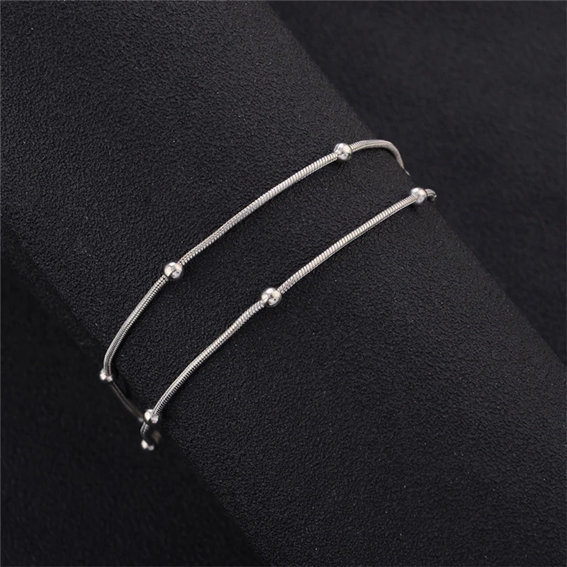 Набор ножных браслетов в богемном стиле с металлическими бусинами для женщин 2019