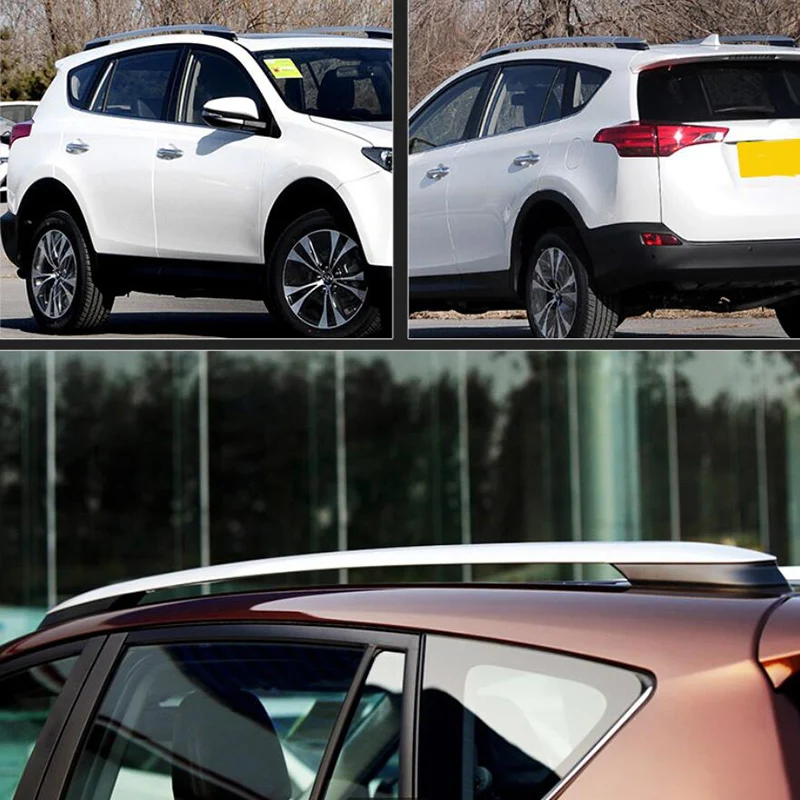 1 набор, пригодный для Toyota RAV4 XA40 Алюминий сплава серебра Боковые Бары рейлинги стойку Чемодан аксессуары носителей 2013