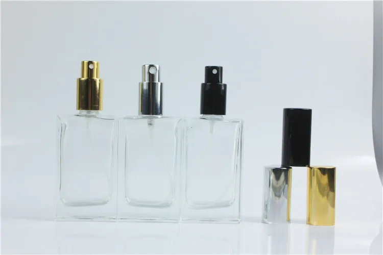 50ml transparent glass empty bottle perfume atomizer spray can be filled box travel size portable |