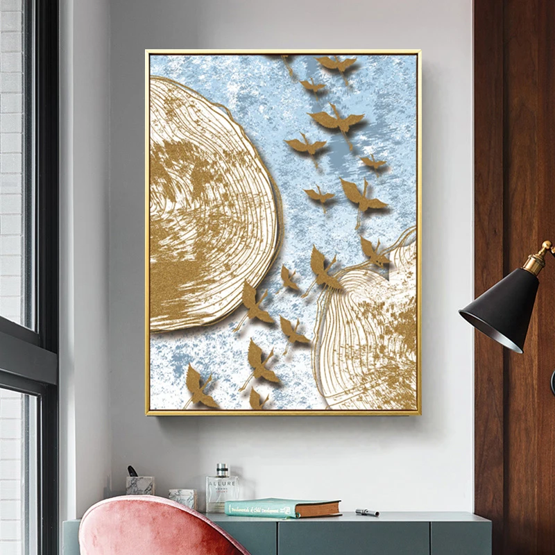 Абстрактные желтые картины Скандинавская Минималистичная Картина на холсте