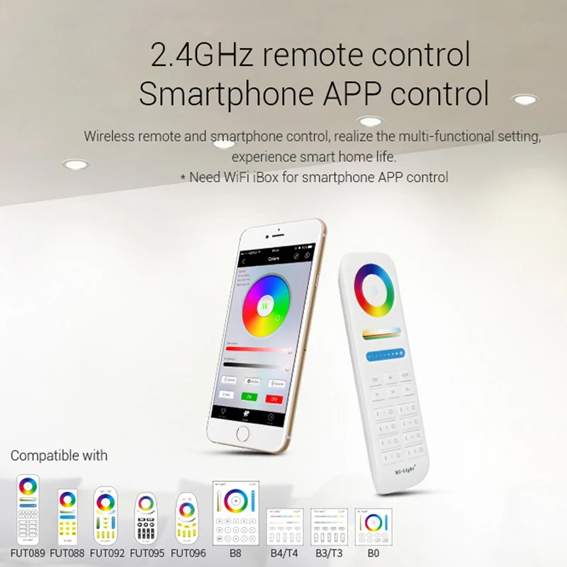 Встраиваемый потолочный светодиодный светильник RGB + CCT 25 Вт с регулируемой