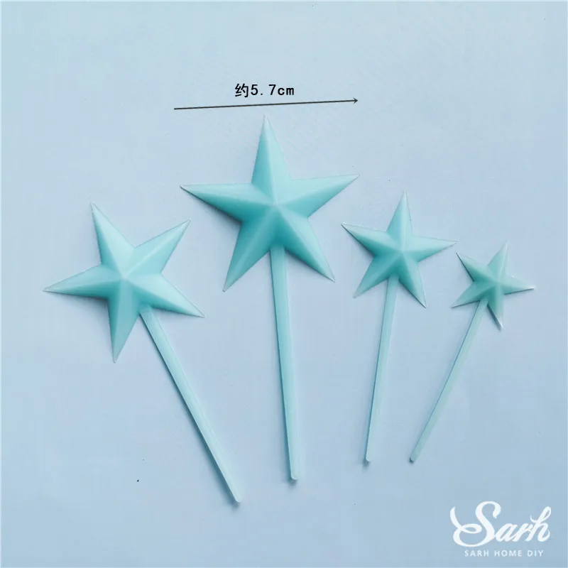 Розовые желтые черные синие топперы для торта со звездами украшение на день