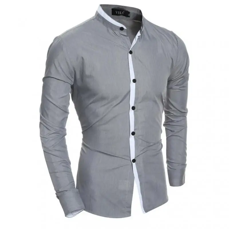 Zeeshant Для мужчин с длинным рукавом 2018 бренд мужской Slim Fit Модные Волшебный цвет