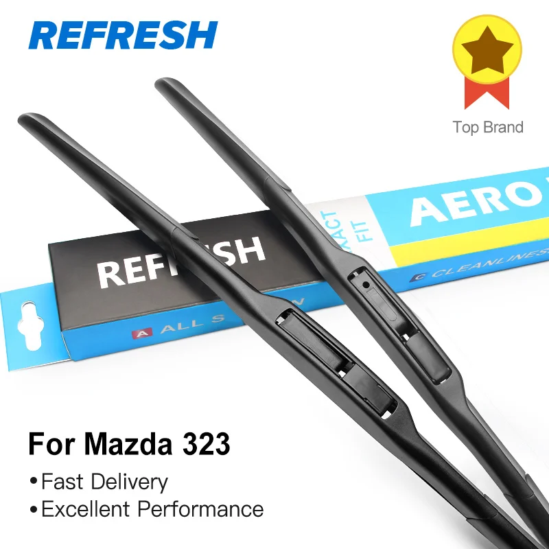 REFRESH Гибридный стеклоочистителей для Mazda 323 Fit крючок оружия 1994 1995 1996 1997 1998 1999 2000 2001