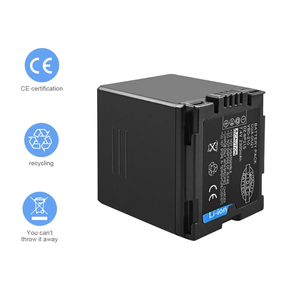 7 4 В 2300 мАч литий-ионный Камера Батарея для Panasonic CGA-DU21 CGA DU21 VBD210 CGR-DU06 CGA-DU06 L20 |