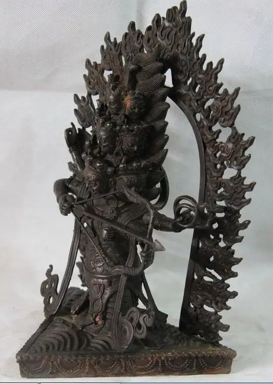 13 &quotТибетский буддизм медный Бронзовый Mahakala Vajrapani Будда Setrap Чэнь статуя | Дом и