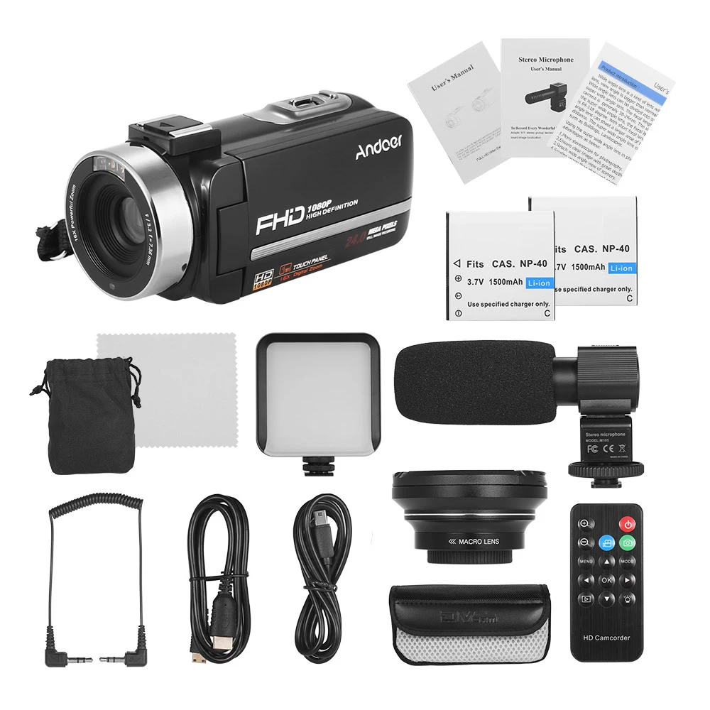 options 2 Andoer HDV-301LTRM 1080 P FHD Цифровая видеокамера DV рекордер IR Nightshot 24MP 16X цифровой зум 3,0 дюймов lcd - Цвет: options 2