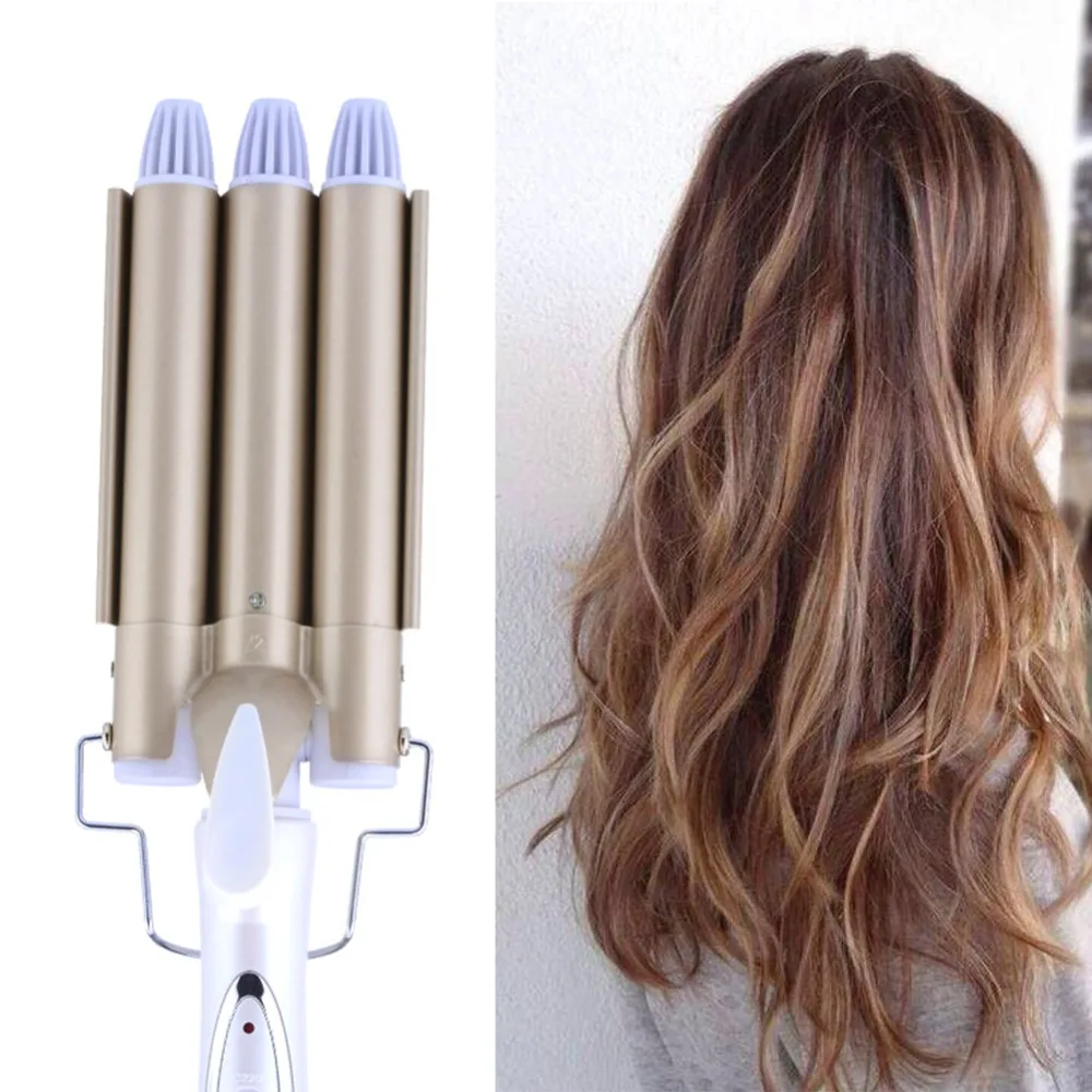 High Quality Professional 110-220V Hair Curling Iron Ceramic Triple Barrel Curler Waver Styling Tools Styler | Красота и здоровье