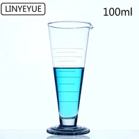 linyeyue 100ml graduate conical glass measuring cup measuring glass triangle beaker laboratory cylinder chemistry equipment