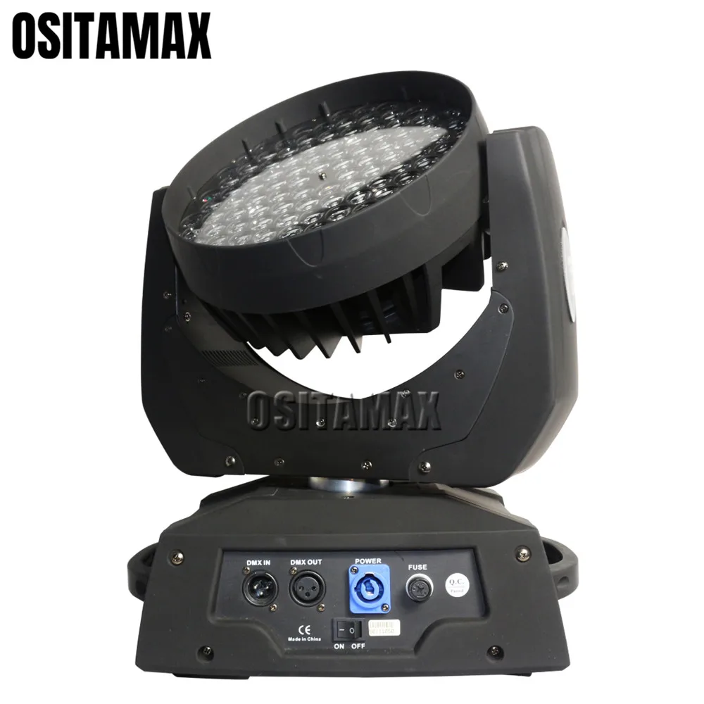 LED moving head light 2pcs 108x3w rgbw dmx wash effect lighting disco pro in carton packing with powercon | Лампы и освещение