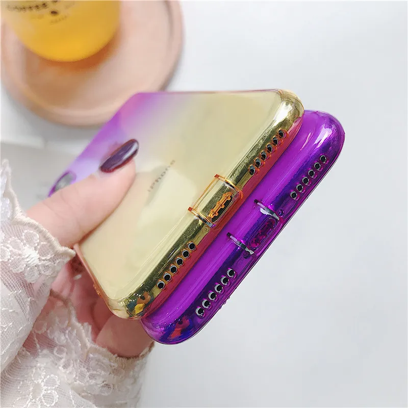 Colorful Gradient Rainbow Phone Case For iPhone X XS MAX XR 10 Soft TPU Silicone Cover iphone 6 7 8 6S Plus Clear Back Shell |