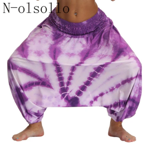 YCL063 N-olsollo Tie-dyed серия шаровары 6 дизайн фитнес широкие брюки женские/мужские повседневные брюки высокая талия Jogger летние брюки - Цвет: YCL063