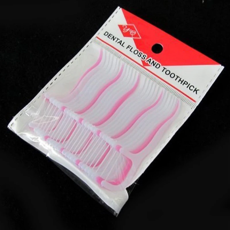Plastic 25 Pcs Dental Floss Stick Nylon Wire Portable Teeth Care Cleaner Tooth Cleaning Tools For Oral Hygiene
