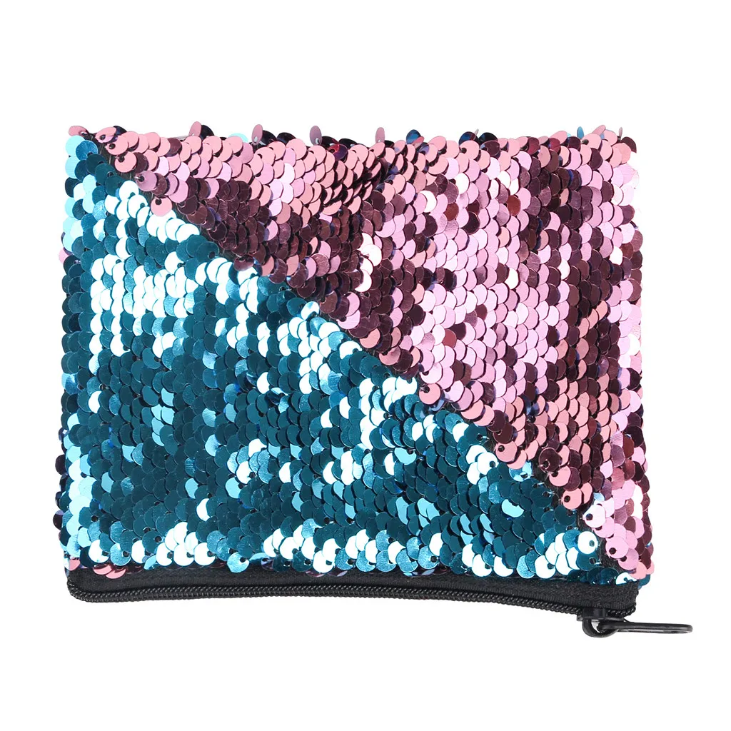 Женские модные сумки с блестками на молнии кошелек для монет визитницы сумочка