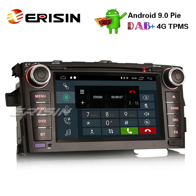 Erisin ES2917A 7 &quotDAB + Android 9 0 пирог автомобильный стерео gps WiFi DVR TPMS Sat Nav 4G для TOYOTA AURIS 07