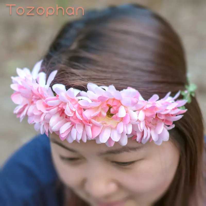 12 шт./лот Голову Венок Пром Свадебный Фестиваль Декор Цветок Корона волосы обруч