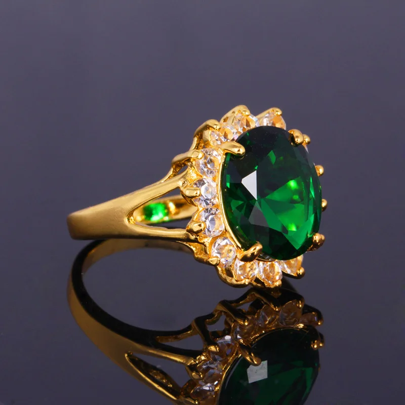 Ювелирное кристаллическое кольцо для женщин модное роскошное Золотое 7 цветов AAA