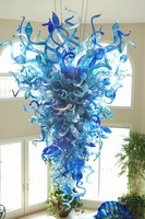 hot sale murano glass chandeliers blue color led hand blown glass art chandelier lighting lr394