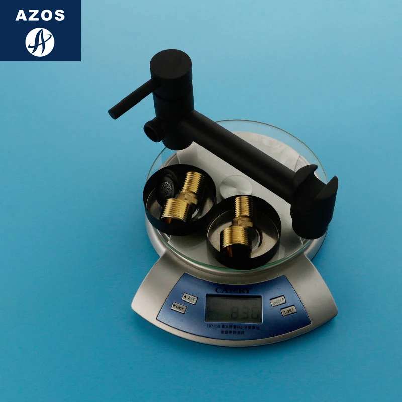 Azos Bidet Faucet Pressurized Sprinkler Head Brass Black Cold and Hot Switch Single Function Washing Machine Pet Bath Toilet Rou |