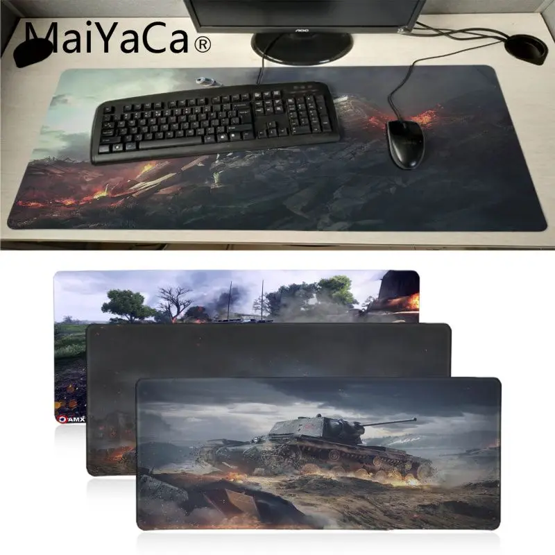 

Maiyaca World Of Tanks Wallpaper Beautiful Anime Mouse Mat Large Lockedge alfombrilla gaming Mouse pad gamer PC Computer mat