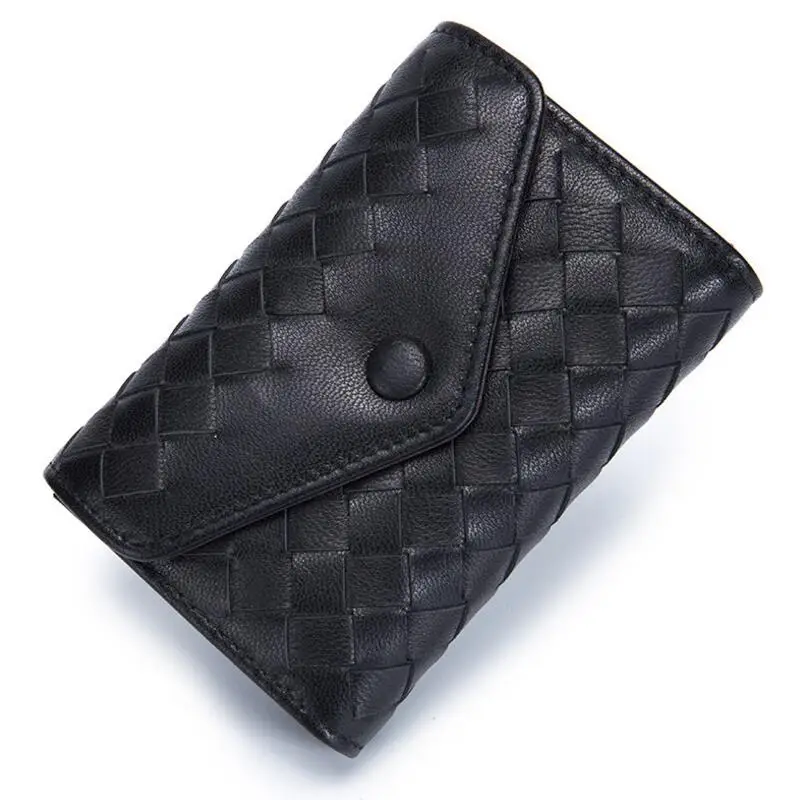 DACL-8820 black CHSANATO бренд класса люкс Вязание кредитный держатель для карт для мужчин и женщин вязание мягкая овечья кожа модные карты бумажник унисекс - Цвет: DACL-8820 black