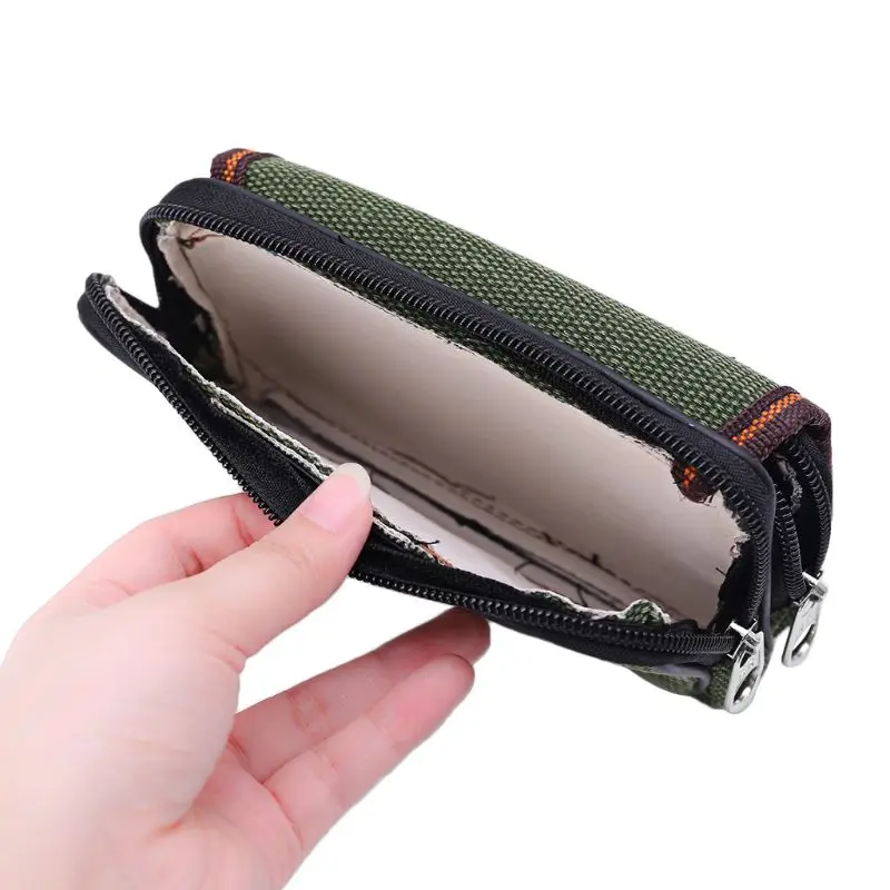 

Canvas men's belt bag for Casual Smart Phone Case Zipper Cover Card waist bag
