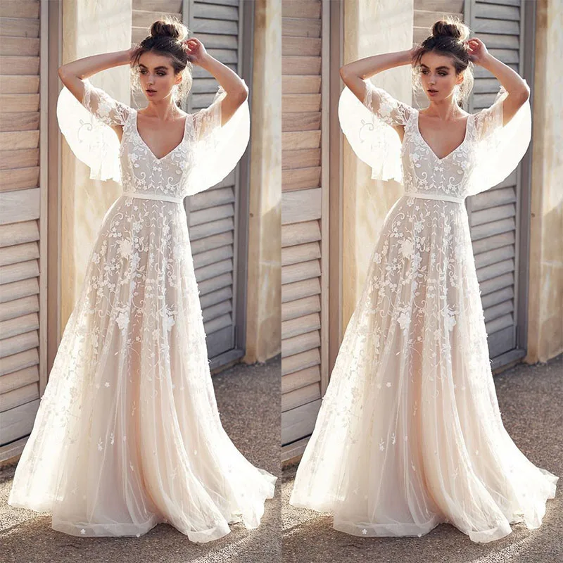 Женское платье с цветочным принтом кружевное v образным вырезом бретелькой через