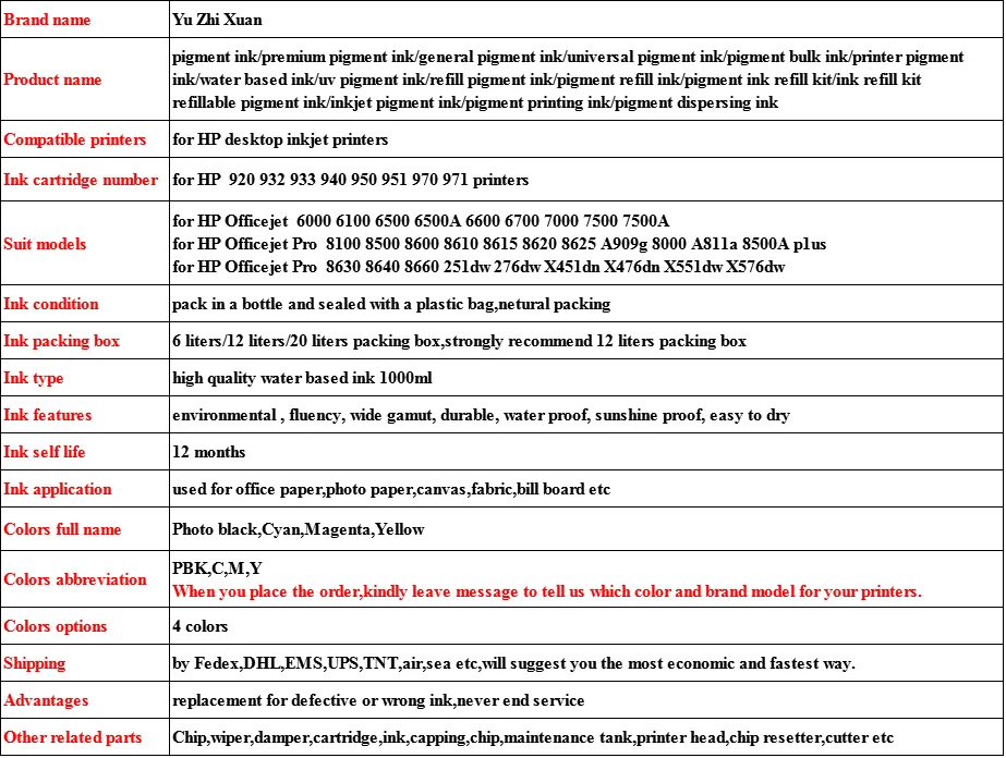 1000 мл многоразовые пигментные чернила для HP Officejet Pro 251dw 276dw X451dn X476dn X551dw X576dw набор