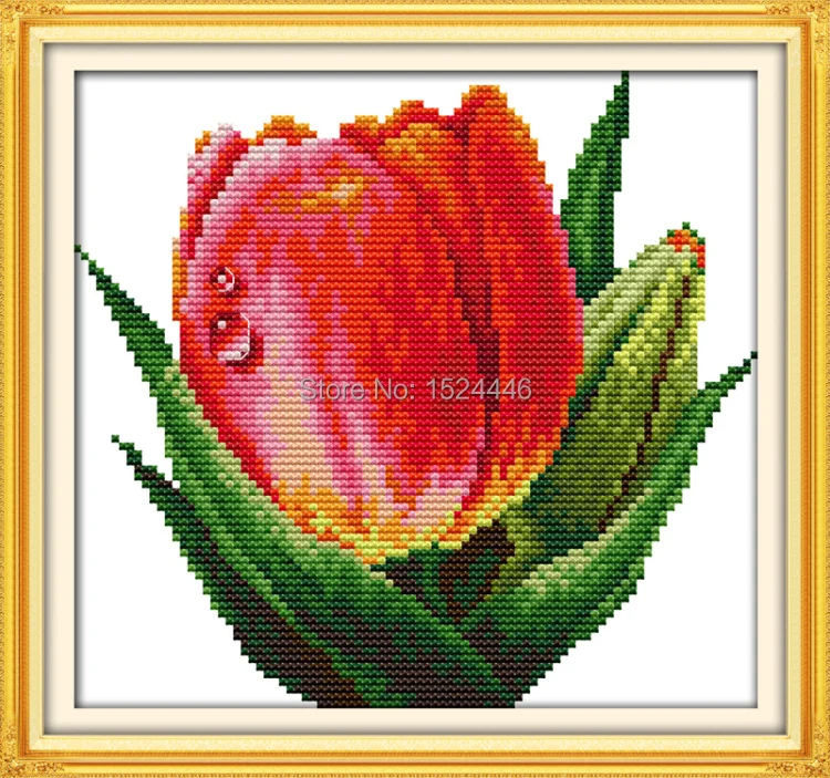 Великолепный с украшениями в виде цветов красное рисунки тюльпанами