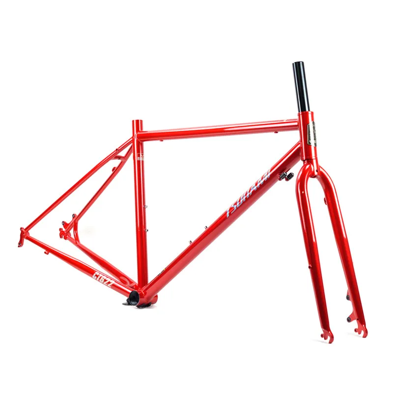 red 50cm Цунами дорожный велосипед 700C 4130/520 сталь туристический раме велосипеда механический дисковый тормоз/43, 47(Европа); 50 - Цвет: red 50cm