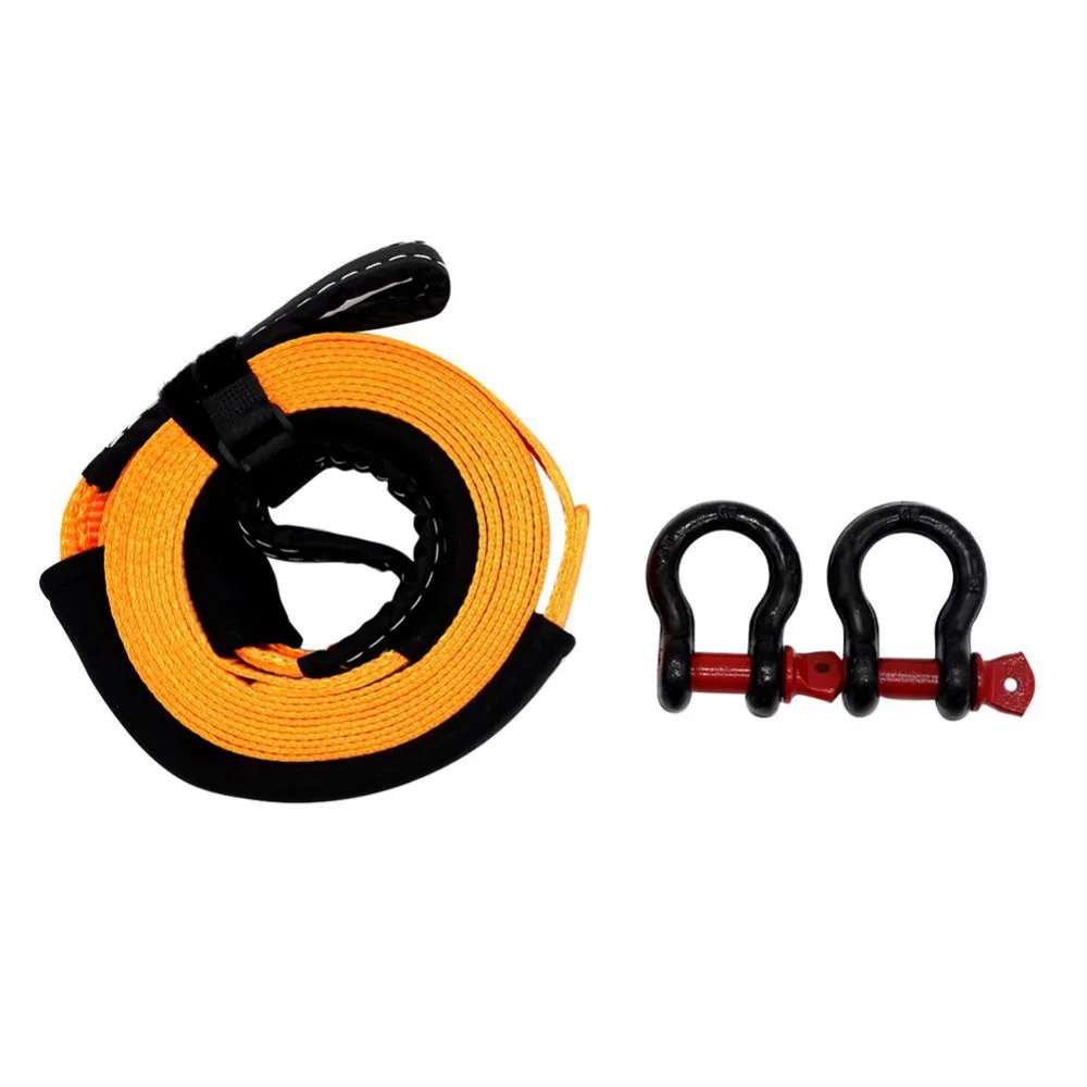 

VODOOL 5m 5 Tons Heavy Duty Car Road Recovery Tow Strap Towing Rope with 2 Tow Hooks Car Towing Ropes Uniform force