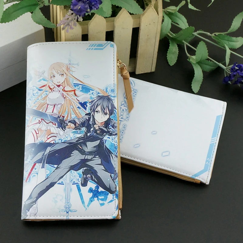 

Sword Art Onlnine Credit Card Holder Wallet PU Leather Large Capacity Short Purse With Zipper Coin Pocket Money Bag