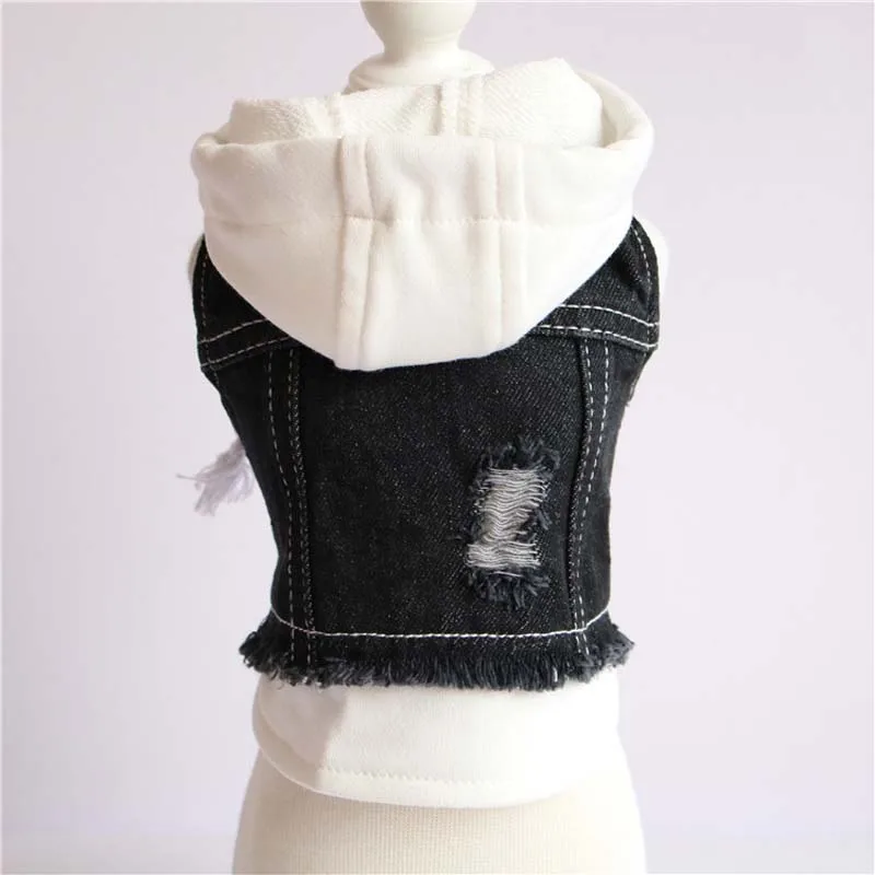 Simple Casual Denim Pet Dog Coat Classic Solid Color Clothes for Dogs Chihuahua Comfortable Jacket Breathable Hoodies 10A | Дом и сад