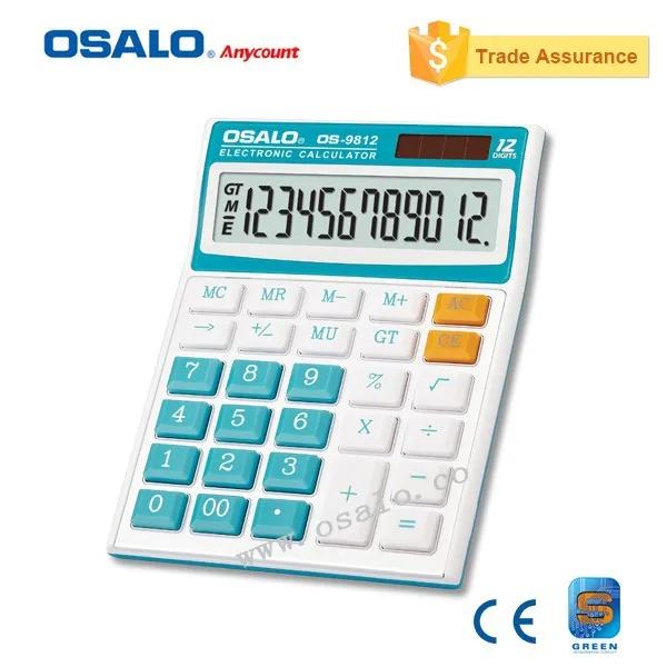 Osalo OS-9812VC красочные офис электронный калькулятор большой Дисплей Солнечный