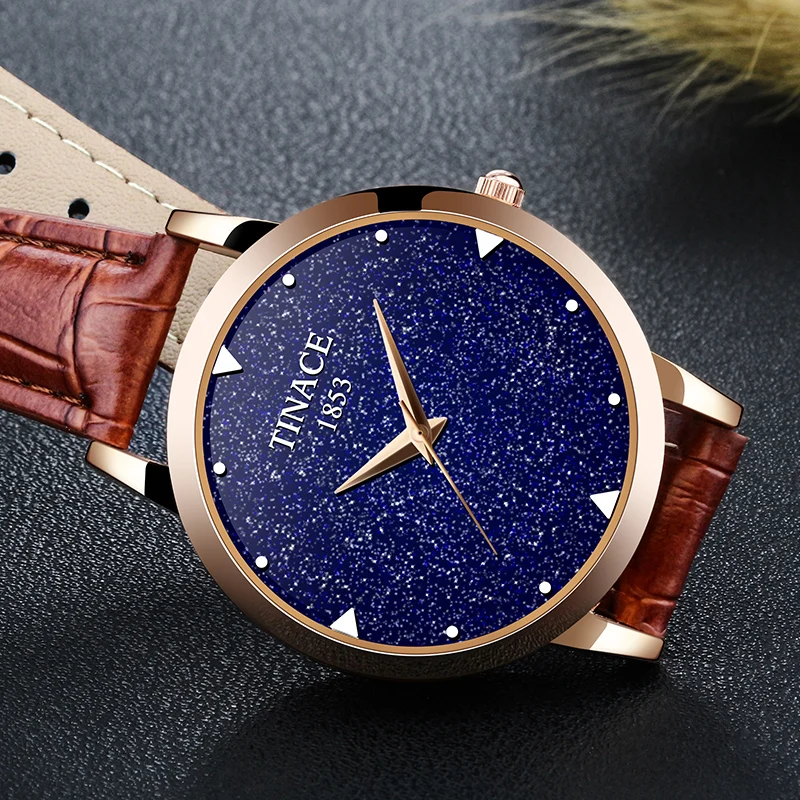 Новые брендовые кварцевые часы женские водонепроницаемые кожаные модные