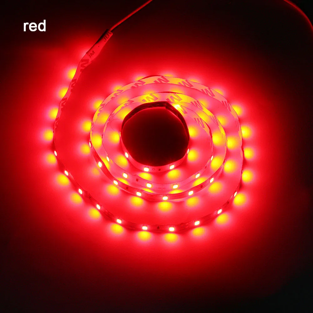 red 1 шт. 2835 SMD гибкий светодиодный полосы света, работающего на постоянном токе 12 В в фон компьютерный корпус для ПК клейкой ленты света Водонепроницаемый 30/50/100 см ленты лампы - Испускаемый цвет: red